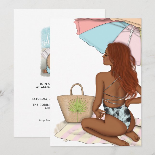 Summer Beach Vacation Birthday Party Invitation (Front/Back)