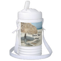Summer Beach Vacation Cabana Ocean Personalized Beverage Cooler