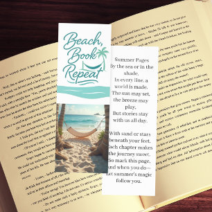 Summer beach vacation reads poem bookmarks