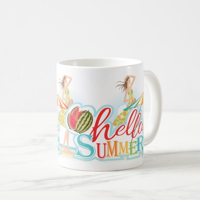 Summer Beach Vacation Relax Coffee Mug (Front Right)
