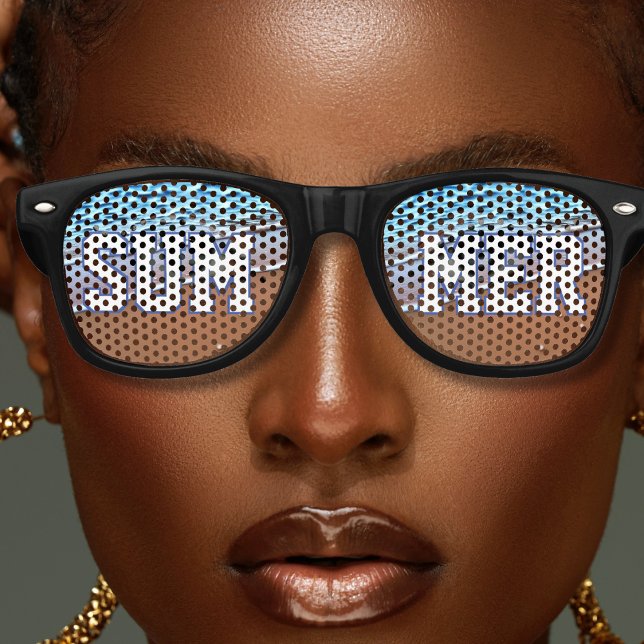 Summer Beach Vacation Retro Sunglasses (summer beach sand and waves retro sunglasses)