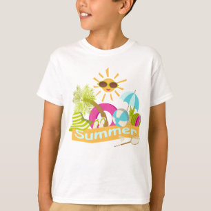 Summer beach vacation smiling sun in sunglasses T- T-Shirt
