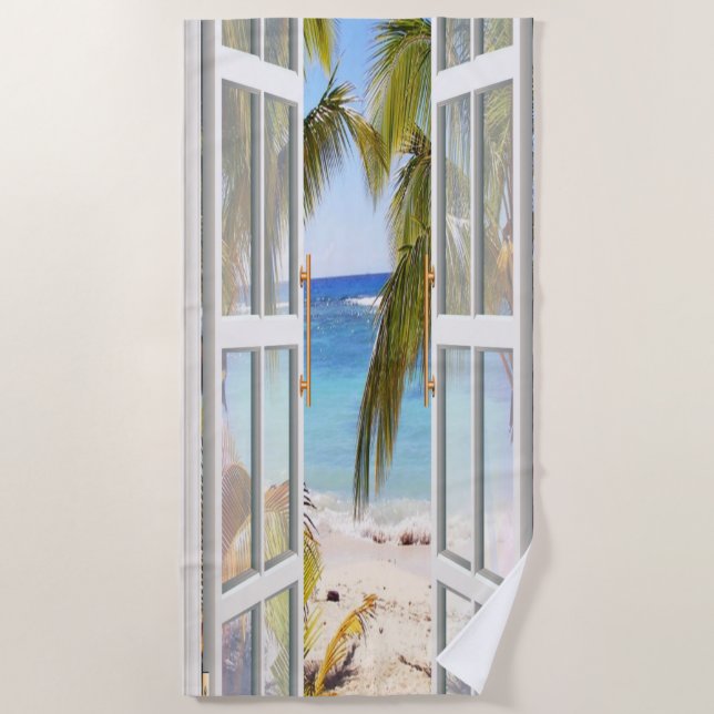  Summer Beach View Towel (Front)