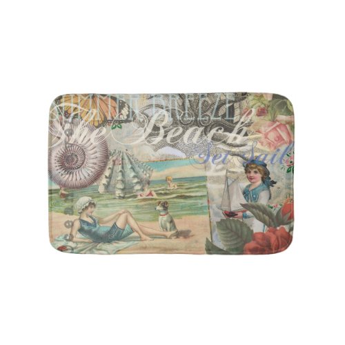 summer beach vintage octopus antique sailing bathroom mat