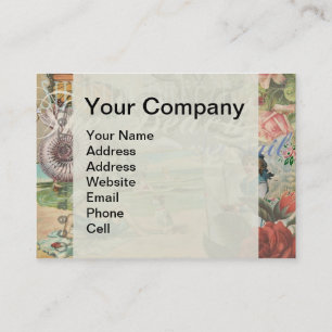 summer beach vintage octopus antique sailing business card