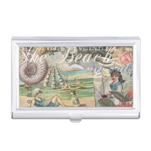 summer beach vintage octopus antique sailing case for business cards