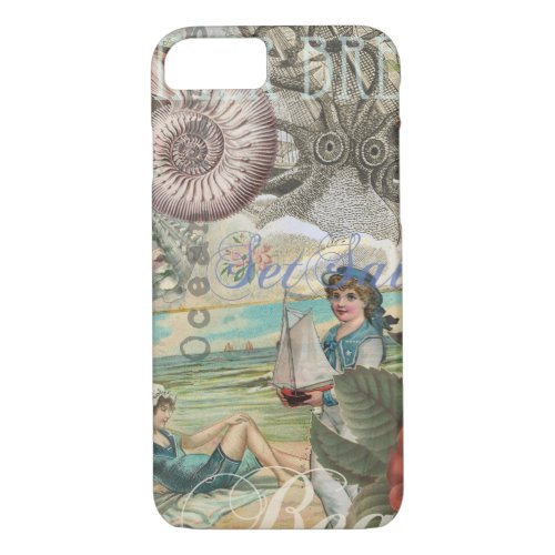 summer beach vintage octopus antique sailing iPhone 87 case