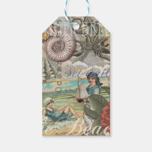 summer beach vintage octopus antique sailing gift tags