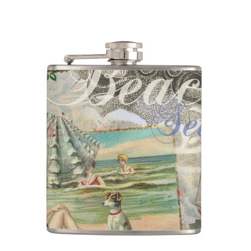 summer beach vintage octopus antique sailing hip flask