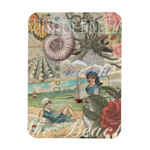 summer beach vintage octopus antique sailing magnet