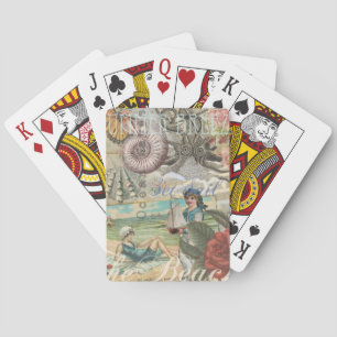 summer beach vintage octopus antique sailing poker cards