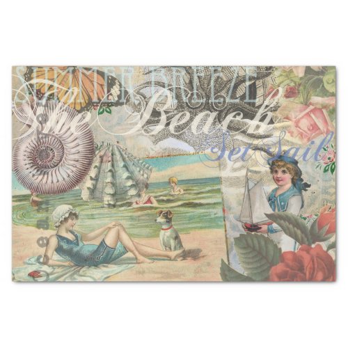 summer beach vintage octopus antique sailing tissue paper