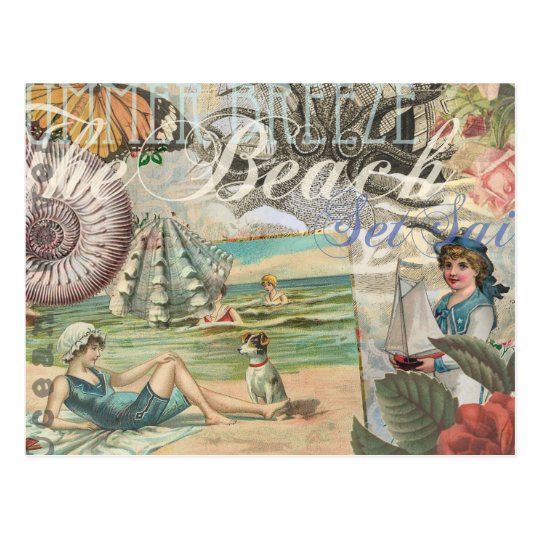 Summer Beach Vintage Retro Victorian Postcard 2983