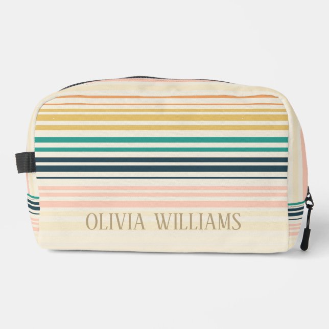 Summer Beach Vintage Stripes Dopp Kit (Front)