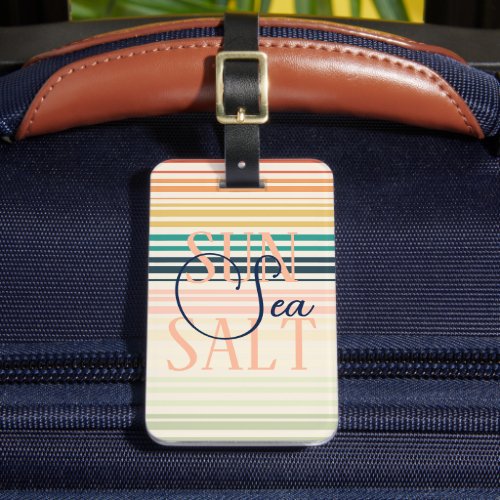 Summer Beach Vintage Stripes Luggage Tag