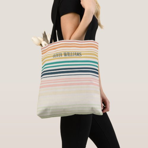 Summer Beach Vintage Stripes Tote Bag