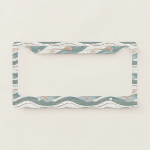 Summer Beach Wave Pattern License Plate Frame