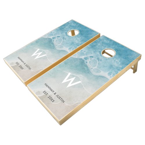 Summer Beach Wedding Backyard Cornhole Set