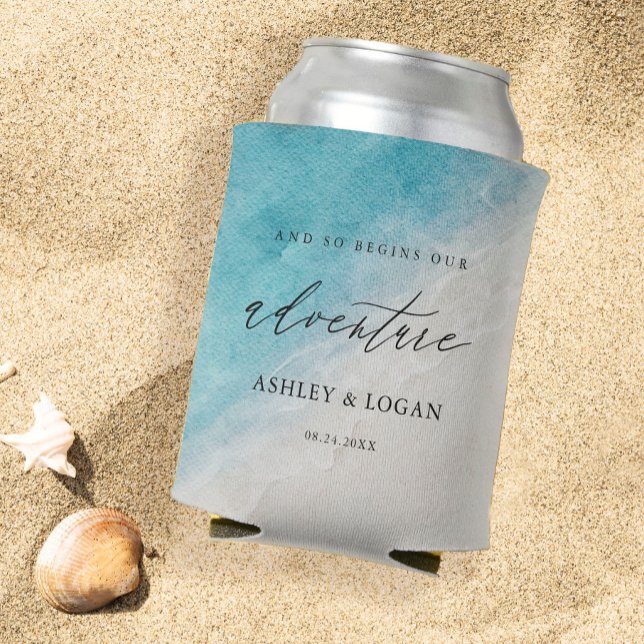 Summer Beach Wedding Favors Can Cooler (Creator Uploaded)