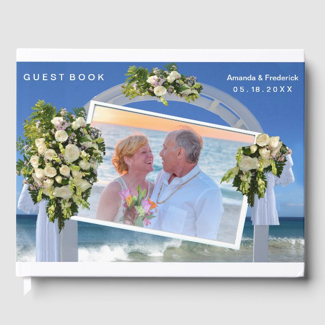 Summer Beach Wedding Guest Book (Front)