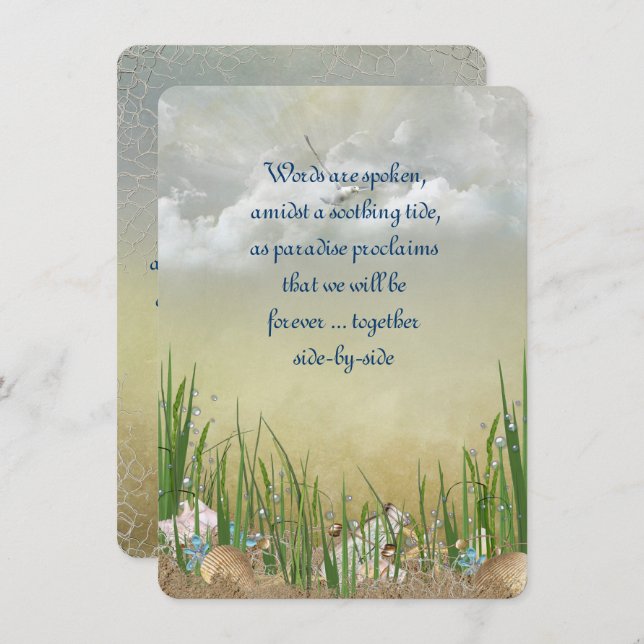 Summer Beach Wedding Invitation (Front/Back)