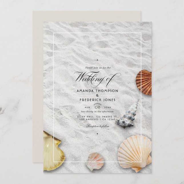 Summer Beach Wedding Invitation (Front/Back)