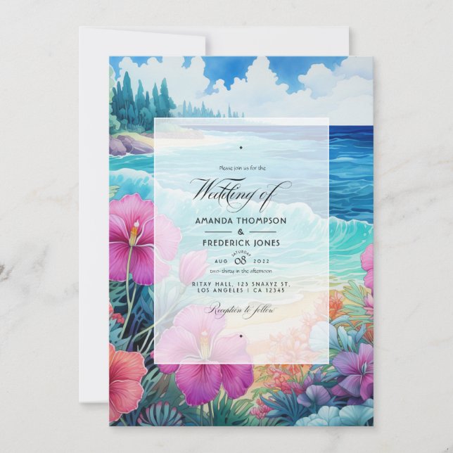 Summer Beach Wedding Invitation (Front)