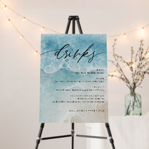 Summer Beach Wedding Large Drinks Bar Menu Foam Board