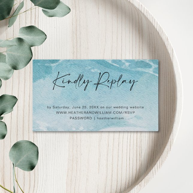 Summer Beach Wedding Respond RSVP Enclosure Card (Creator Uploaded)