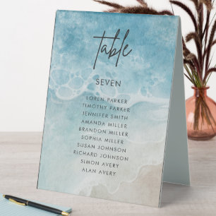 Summer Beach Wedding Table Numbers Tent