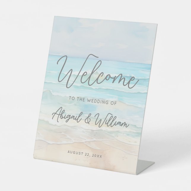 Summer Beach Wedding Welcome Sign (Front)