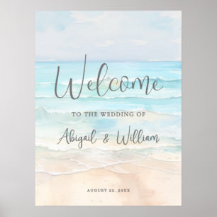 Summer Beach Wedding Welcome Sign
