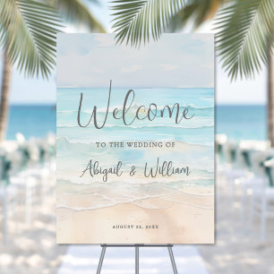 Summer Beach Wedding Welcome Sign