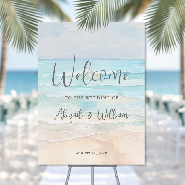 Summer Beach Wedding Welcome Sign (Summer Beach Wedding Welcome Sign)