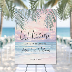 Summer Beach Wedding Welcome Sign