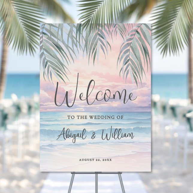Summer Beach Wedding Welcome Sign (Summer Beach Wedding Welcome Sign )