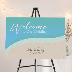 Summer Beach Wedding Welcome Sign
