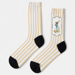 Summer Beach Yellow Lab Labrador Retriever Dog Socks