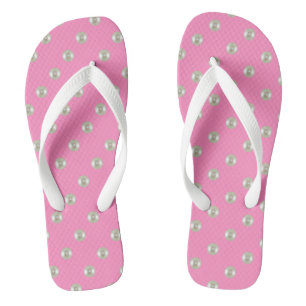 Summer beads on pink flip flops