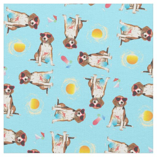 Summer Beagle Fabric