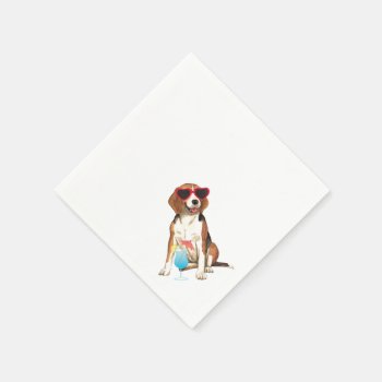Summer Beagle Napkins by DogsInk at Zazzle