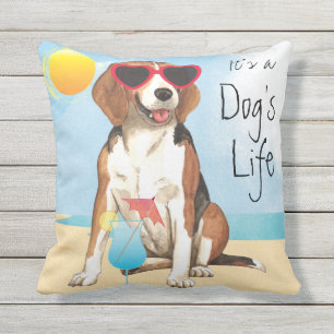 Summer Beagle Outdoor Pillow