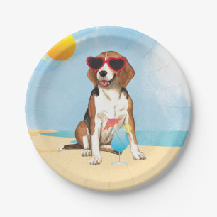 Summer Beagle Paper Plates