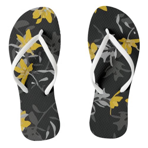 Summer Beautiful Artistic Yellow Flip Flops