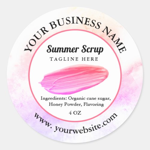 Summer beauty product label classic round sticker