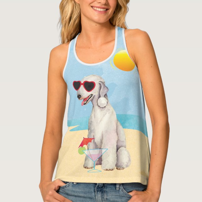 Summer Bedlington Terrier All-Over-Print Tank Top (Front)