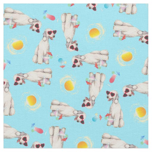Summer Bedlington Terrier Fabric