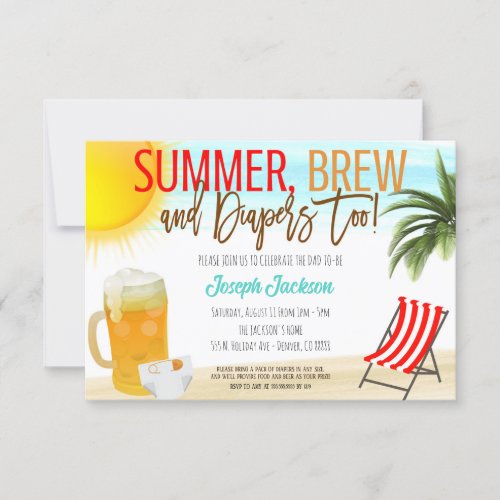  Summer Beer Baby Shower Invitation