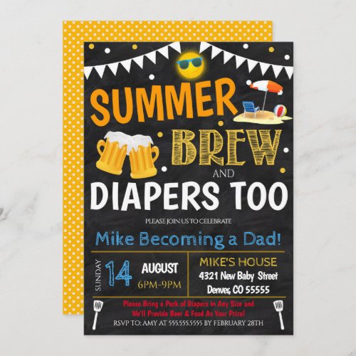 Summer Beer Baby Shower Invitation