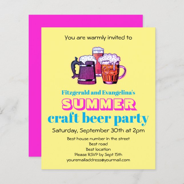 Summer Beer Party Invitation (Front/Back)